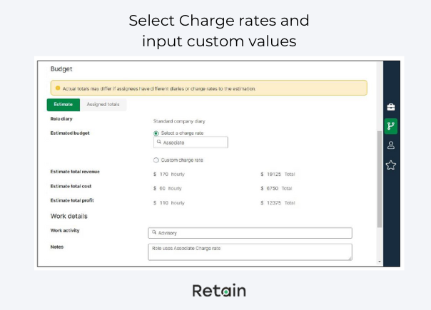 Update resource scenario planning charge rates and custom values