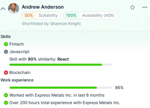 Retain smart resource matching