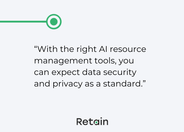AI resource management data privacy and security