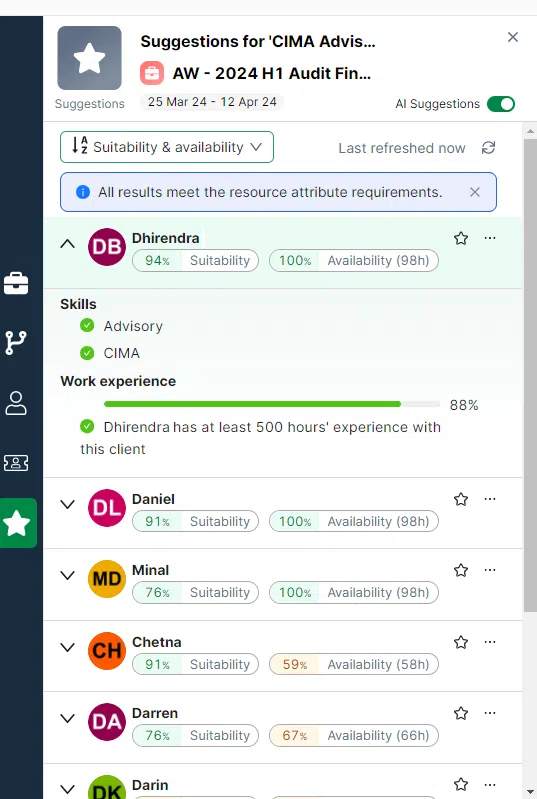 AI suitability matching