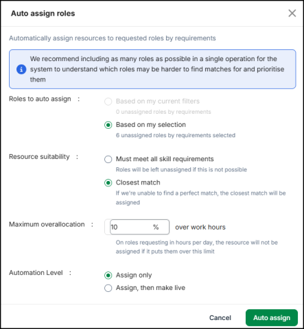 Auto assign roles f1