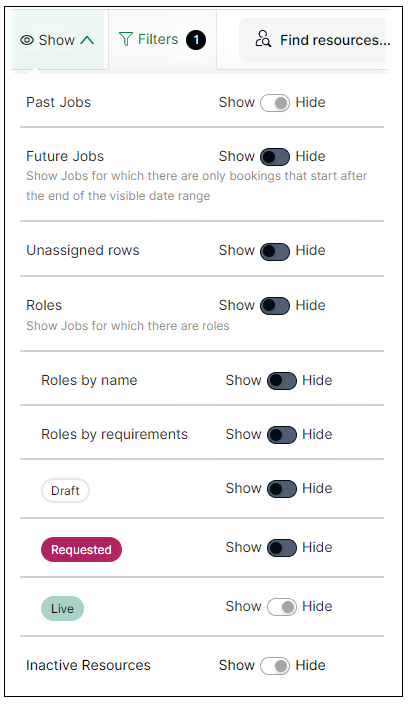 Show menu planner view enhacements