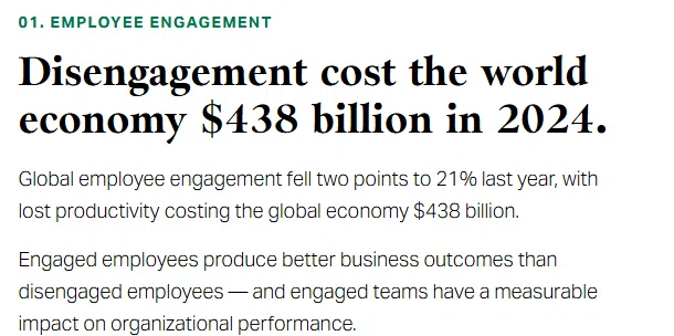Disengagement cost the economy